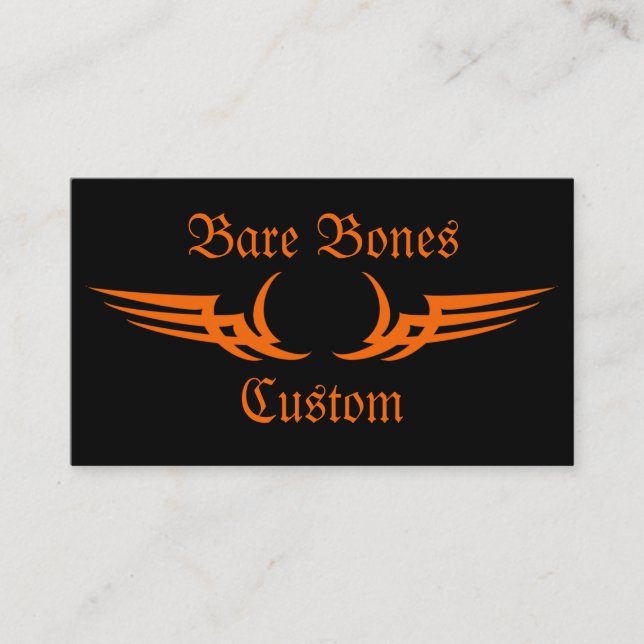 Bare Bones Custom Motorcycle Business Cards (Front)