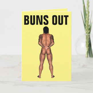 BARE BUTT GUY BIRTHDAY CARD 