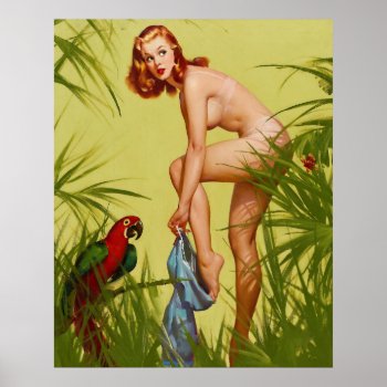 Bare Essentials 1960s Pin Up Girl Poster by VintagePinupStore at Zazzle