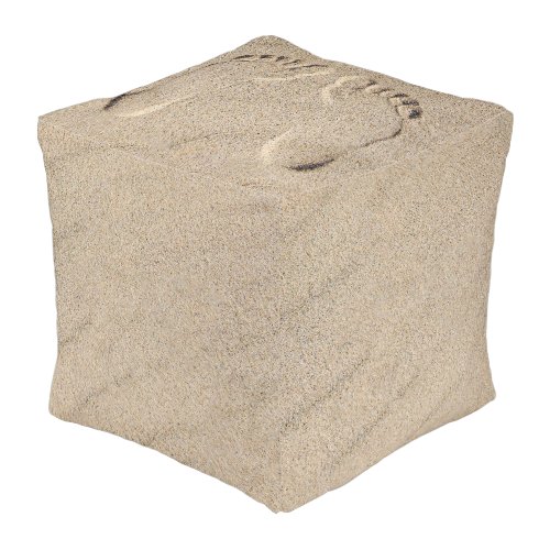 Bare Feet Footprints In Sand Pouf