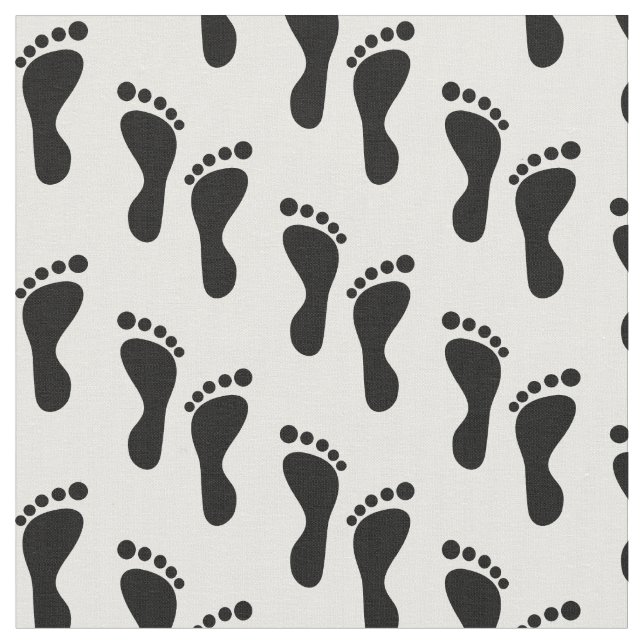 Bare Feet in Black and white Fabric (Close Up)