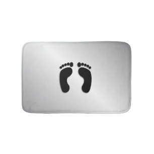 Bare Feet Prints Bathroom Mat