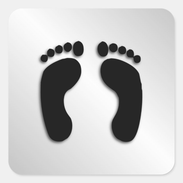 Bare Feet Prints Square Sticker (Front)