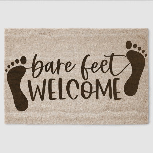Bare Feet Welcome Fiber Doormat