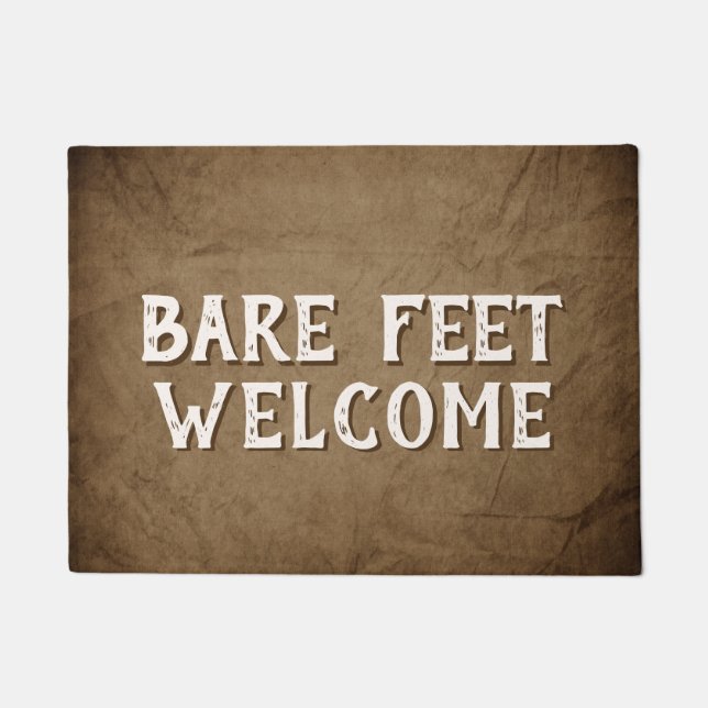 Bare Feet Welcome Sign Doormat (Front)
