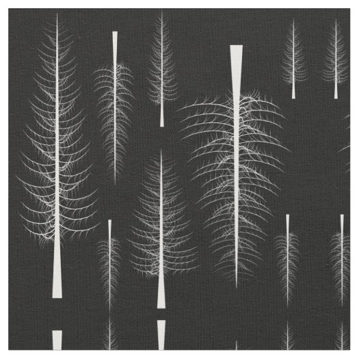 Bare Fir Trees White on Any Color ID877 Fabric