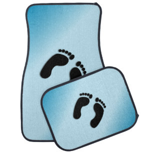 Bare Footprints Blue Car Floor Mat