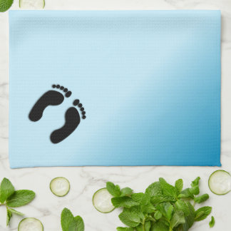 Bare Footprints Blue Kitchen Towel