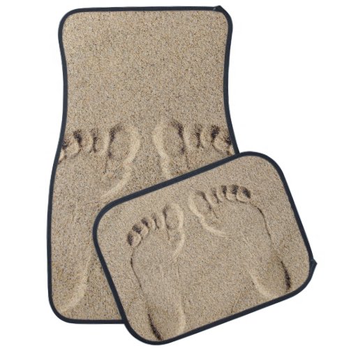 Bare Footprints in Sand Car Floor Mat