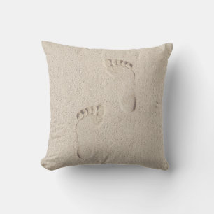 Bare Footprints in Sand Throw Pillow