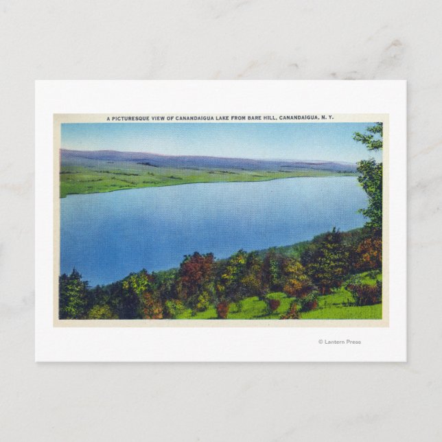 Bare Hill View of Canandaigua Lake Postcard (Front)