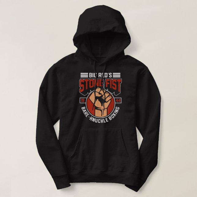 Bare-Knuckle Boxing Club Fighter Training Gym Ston Hoodie (Design Front)