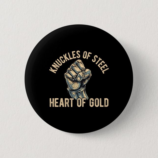 Bare Knuckle Boxing Men Fist Fighting Knuckle Figh Button (Front)