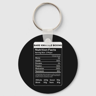 Bare Knuckle Boxing Nutrition Facts Keychain