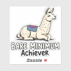 Bare Minimum Achiever Funny Llama Lazy Humor  Sticker