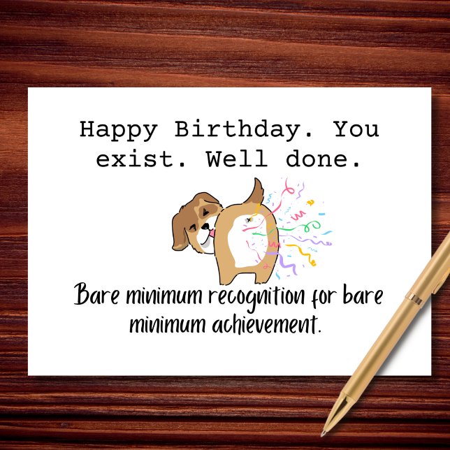Bare Minimum Birthday Recognition Card (Creator Uploaded)