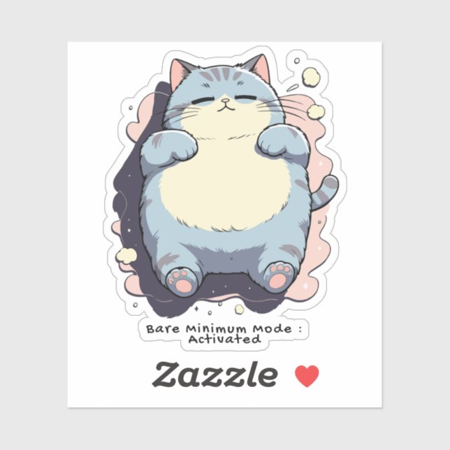 Bare Minimum Mode Activated – Relatable Mood Sticker (Sheet)