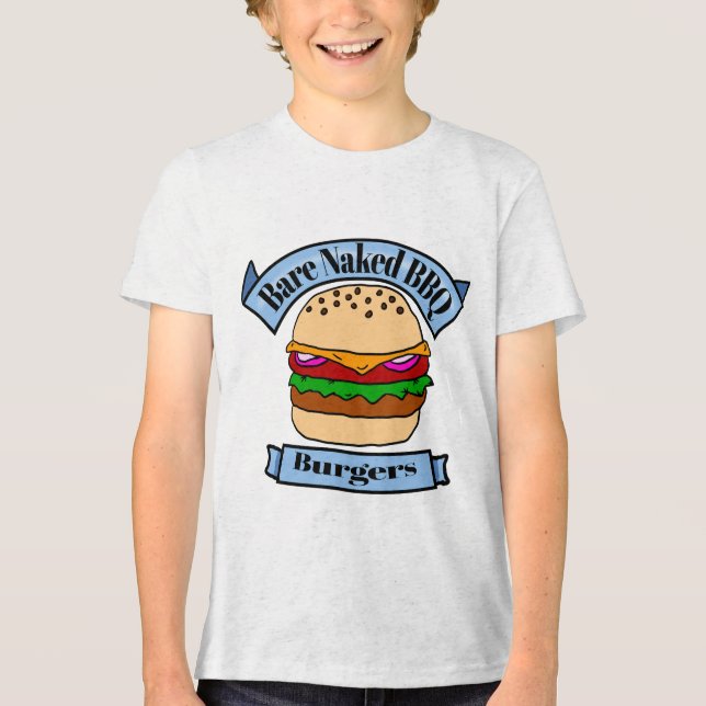 Bare Nekkid BBQ Burgers Tri-Blend Shirt (Front)