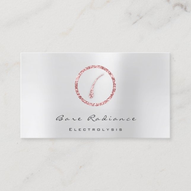 Bare Radiance Electrolysis Waxing Beauty Gray Business Card (Front)