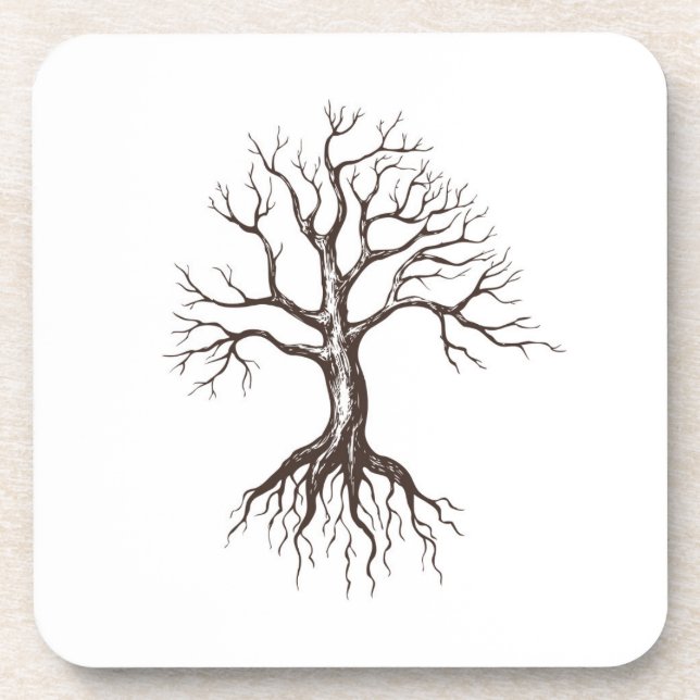 Bare tree beverage coaster (Front)