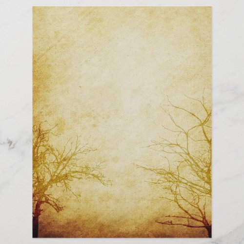 Bare Tree Branches Teasing Aged Paper Scrapbook