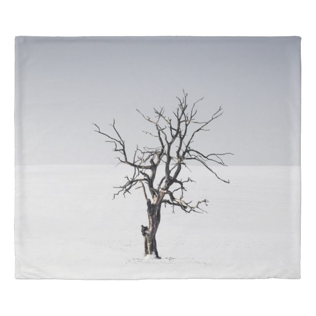 BARE TREE IN THE MIDDLE OF SNOW DUVET COVER (Front)