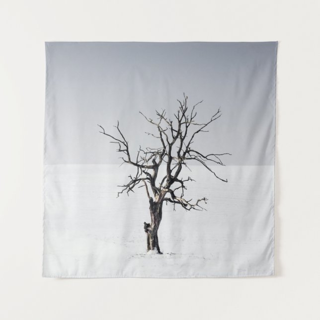 BARE TREE IN THE MIDDLE OF SNOW TAPESTRY (Front)