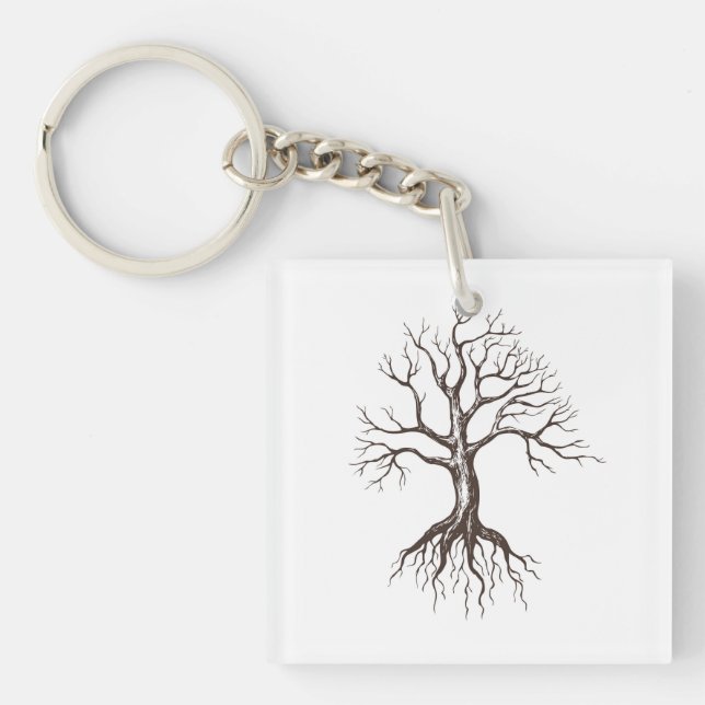 Bare tree keychain (Front)