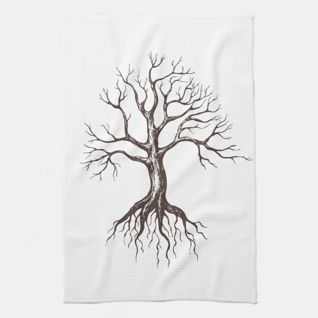 Bare tree kitchen towel (Vertical)