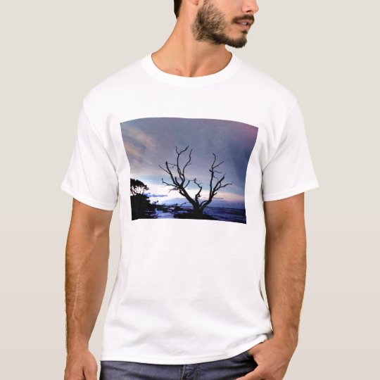 Bare Tree On Shore At Sunset T-Shirt