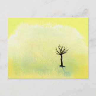 Bare tree pretty minimalist painting art Buds Postcard