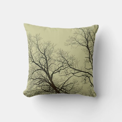 Bare Trees  Fantasy Sky Nature Art Throw Pillow