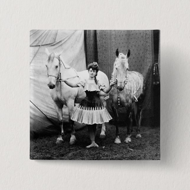 Bareback Girl: 1904 Pinback Button (Front)