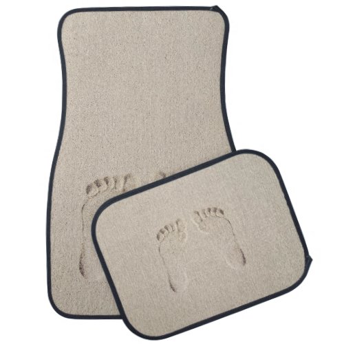 Barefeet Footprints in Beach Sand Car Floor Mat