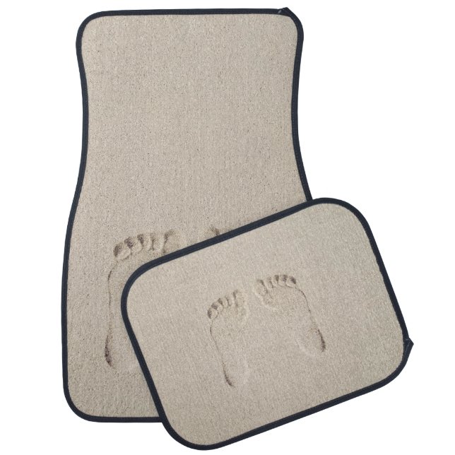 Barefeet Footprints in Beach Sand Car Floor Mat (Set)