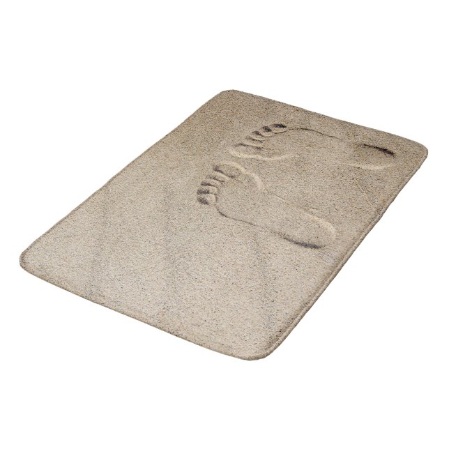 Barefeet Footprints in Sand  Bath Mat (Angled)