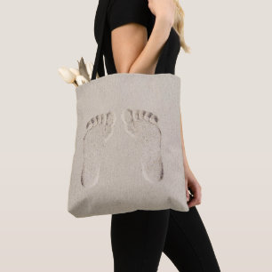 Barefeet Footprints in Sand Tote Bag
