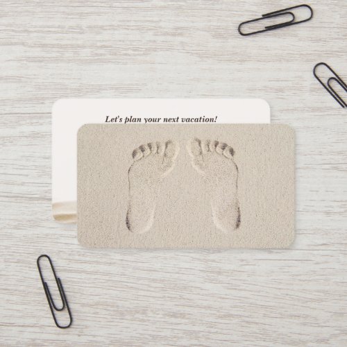 Barefeet Prints in Beach Sand Business Card