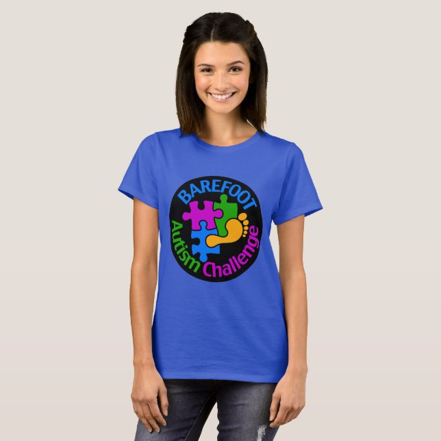 Barefoot Autism Challenge Basic T-Shirt Large Logo (Front Full)