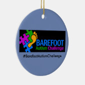 Barefoot Autism Challenge Circle Ornament (Right)