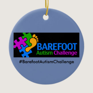 Barefoot Autism Challenge Circle Ornament