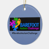Barefoot Autism Challenge Circle Ornament (Left)