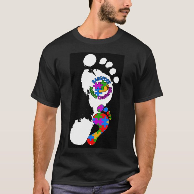 Barefoot Autism Challenge Logo T-Shirt Men (Front)