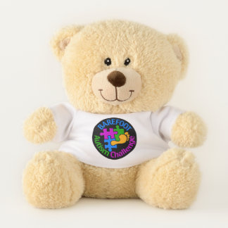 Barefoot Autism Challenge Trucker Hat Teddy Bear