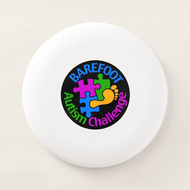 Barefoot Autism Challenge Trucker Hat Wham-O Frisbee (Front)