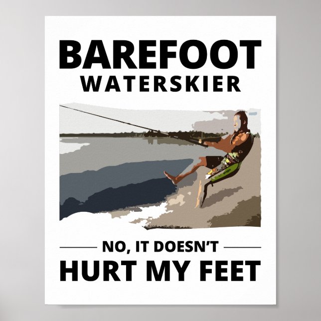 Barefoot Barefooting skiing Water sport Motorboat  Poster (Front)