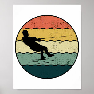 Barefoot Barefooting skiing Water sport Motorboat Poster