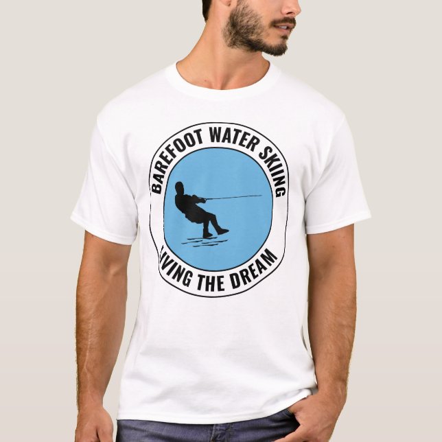 Barefoot Barefooting skiing Water sport Motorboat T-Shirt (Front)