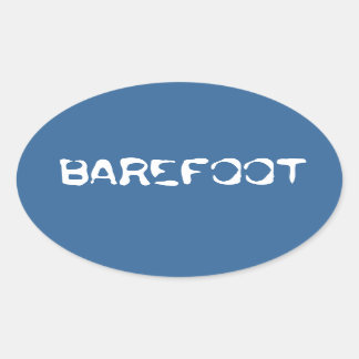 Barefoot Brand water background "barefoot" sicker Oval Sticker