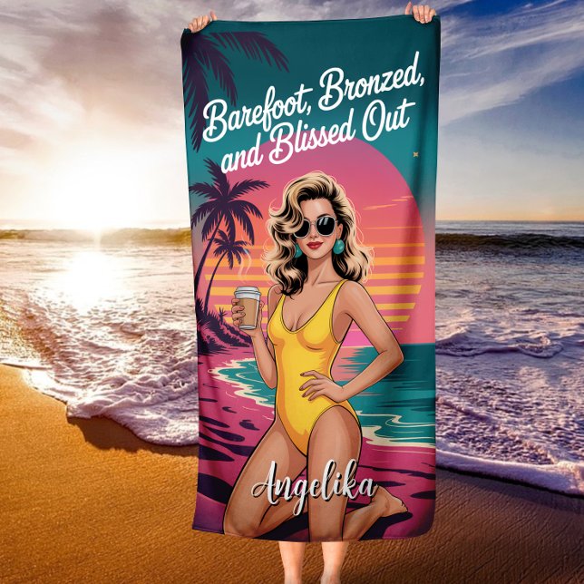 Barefoot Bronzed Blissed Out Tropical Beach Vibes Towel (Creator Uploaded)